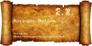 Rozinger Melina névjegykártya